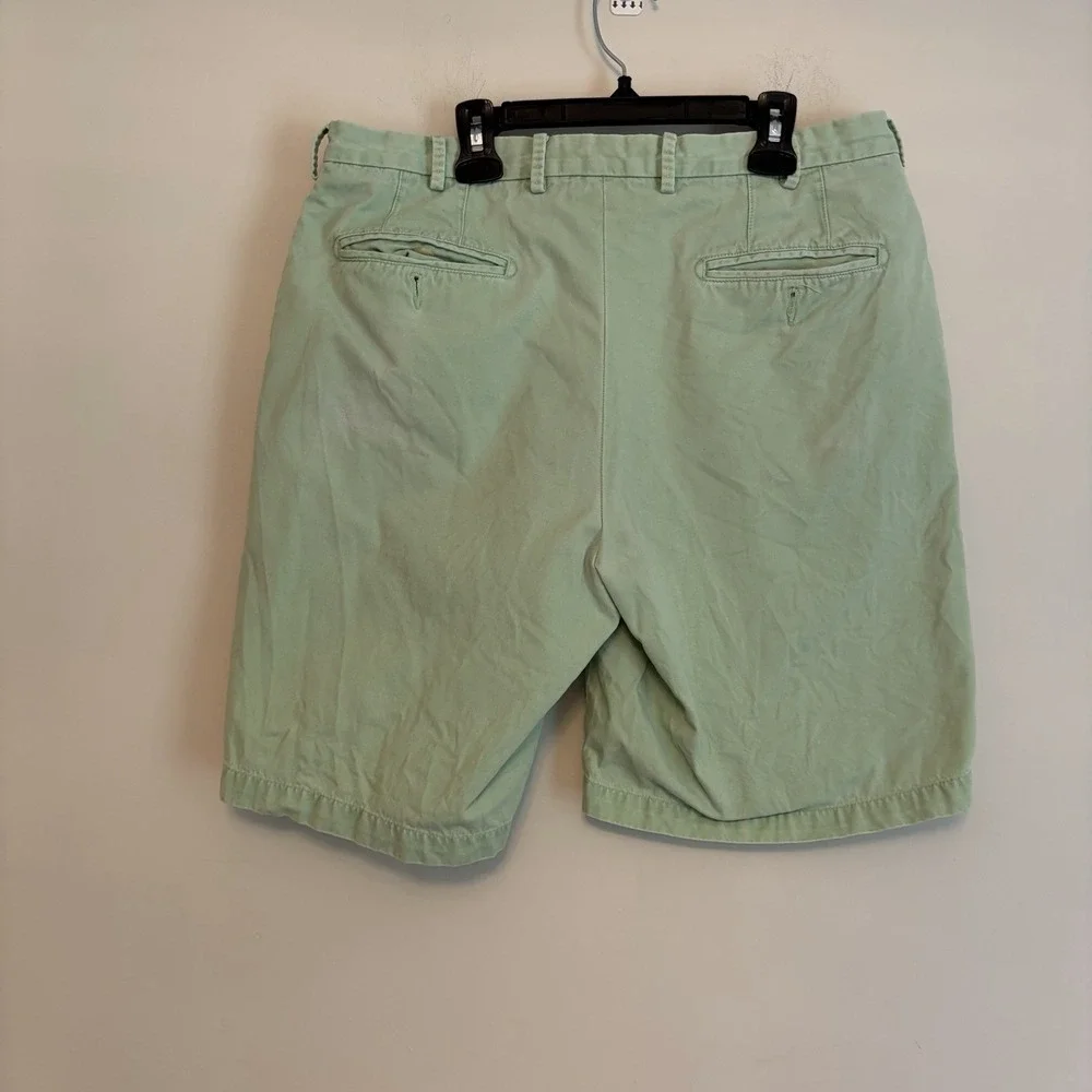 Peter Millar 33 Pima Cotton Chino Shorts Casual Preppy Green Flat Front